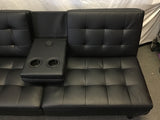 Modern Dorel Home Black Vinyl "Burrell" Click-Clack Futon