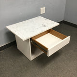 Modern White Marble Top End Table