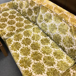 Vintage Mid-Century Yellow Bold Floral Velveteen 3-Cushion Sofa