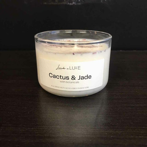 Lavender in Luxe 4oz "Cactus & Jade" Botanical Candle