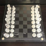 33pc Frosted Glass Chess Set