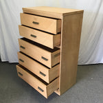 Vintage 1950 MC Huntington Furn. Oak 5-Drawer Chest of Drawers