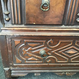 Vintage Jacobean Walnut Veneer 4-Drawer Chest of Drawers