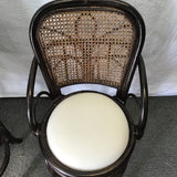 Vintage MCM 3pc Rattan & Wood Dining Set