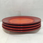 Set of 4 Fun Factory Red/Orange 11" Dinner Plates