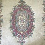 Vintage Off-White & Pink Wool 5.5x8 Area Rug