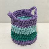 Sarahjane Harrigan Small Purple & Green Crocheted Basket