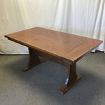 Vintage Farmhouse Solid Pine Expanding Trestle Dining Table