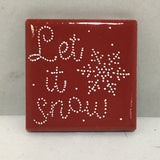 Susan Sitaraman Single Colored Tile Magnet w/ Hand Painted Holiday Design
