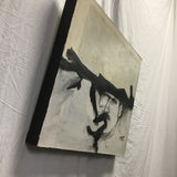 Signed Original 1994 Impressionist Black & White Acrylic Portrait
