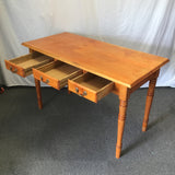 Vintage Solid Cherry 3-Drawer Library Table