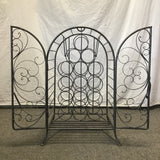 Modern Grey Metal 15-Bottle Wine Cage