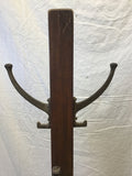 Antique Craftsman Solid Walnut 8-Hook Coat Tree