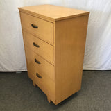 Vintage MCM Oak Veneer 4-Drawer Chest of Drawers