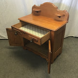 Vintage Solid Chestnut 1-Cabinet 1-Drawer Washstand