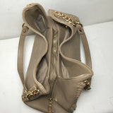 Bebe Tan Faux Leather "Colette" Triple Entry Hobo Shoulder Tote Bag