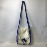 Handmade White & Blue Shoulder Bag