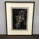 Framed Hammered & Painted Tin Jewelry Art