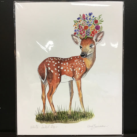Cruz Illustrations "White Tailed Deer" 8x10 Signed Art Print