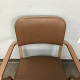 Vintage Steelcase Brown Vinyl & Metal Waiting Room Office Chair