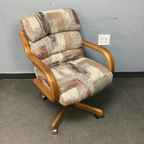 Vintage Upholstered Rolling Office Chair