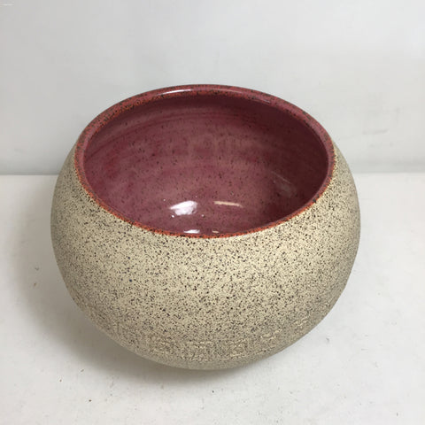 Locally Made A. Hoffstaetter Pink & Tan Bowl Vase
