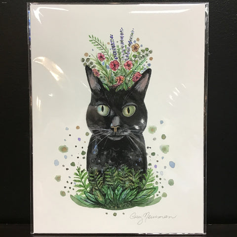 Cruz Illustrations "Black Cat" 6x8 Signed Art Print