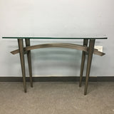 Modern Abstract Glass & Metal Sofa Table