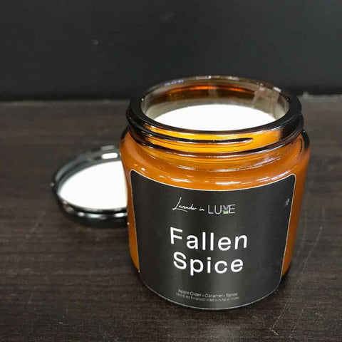Lavender in Luxe 4oz "Fallen Spice" Candle in Amber Glass Jar