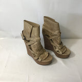 Mia Limited Edition Tan Leather 6" Platform Wedge Heels