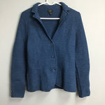 Talbots Blue Merino Wool Button-Up Cardigan