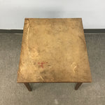 Medium Stained Wooden Side Table with Rotating Top
