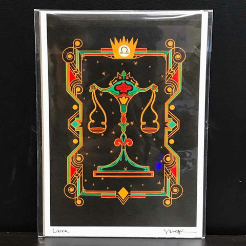 Yen Ospina "Libra Zodiac Dark" 5x7 Signed Art Print