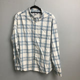 Old Navy White & Blue Plaid Button-Up
