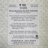 Three Bluebirds "Peaches" Swedish Dishcloth