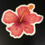 Andrea Strongwater Dark Pink Hibiscus Sticker