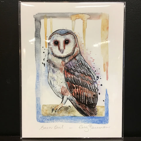 Cruz Illustrations "Barn Owl 1" 6x8 Signed Art Print