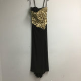 BJ Crush Black & Gold Strapless Prom Dress