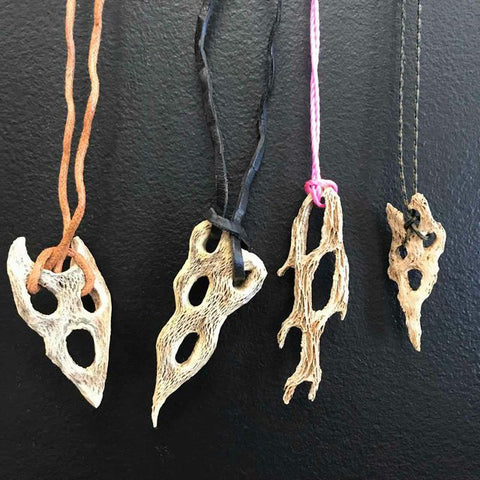 Chris Muka Dried Cactus Wood Pendant Necklace