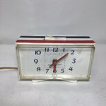 Vintage General Electric Red White & Blue Analog Alarm Clock