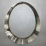 Signed Vintage 1980's Sterling Vior Italy Gold Over Silver Choker Necklace