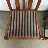 Pair of Vintage Mission Solid Oak Slatback Dining Chairs