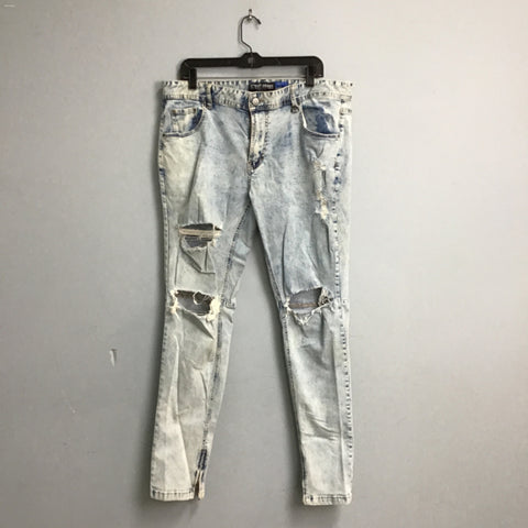 Hyper Denim Acid Wash Slim Fit Zipper Ankle Jeans