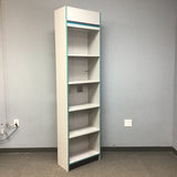 5 Fixed-Tier Grey and Green Laminate Shelving Unit