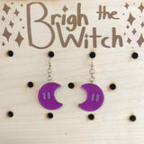 Brigh the Witch "Moons" Purple Acrylic Earrings