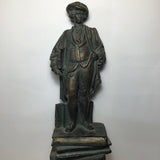 Single Sconce-Mounted "Sir Joshua Reynolds" Bronze Plaster Bookend