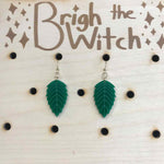 Brigh the Witch "Spiky Leaves" Green Acrylic Earrings