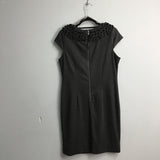 Taylor Grey Fitted Midi Shift Dress