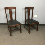 Pair of Dark Oak Splat-Back Dining Chairs