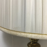 Shiny Brass Table Lamp with Pleated Empire Cylinder Shade